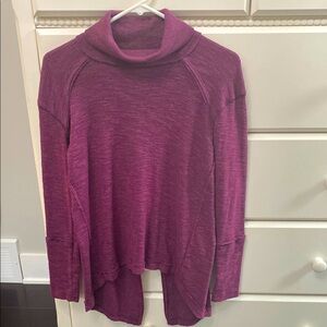 We The Free Women’s Deep Purple Knit Turtleneck Top with Open Back. Size S